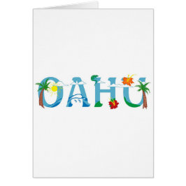 オアフ芸術的ハワイ語アートグリーティングカード