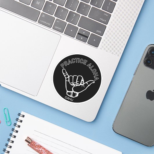 オアフ – アロハつる釈迦の修行 シール (ノートパソコンとiPhone)