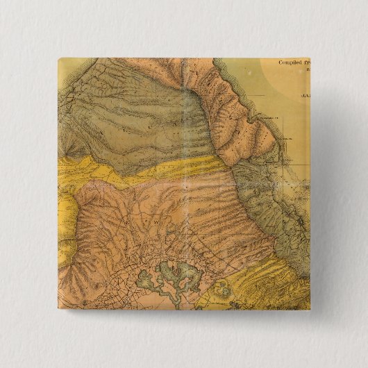 オアフ、ハワイアン諸島 缶バッジ (正面)