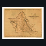 オアフ・ハワイ鉄道地図1881 ポスター<br><div class="desc">世界で最も包括的な地図集から、ザズルはハワイ州オアフのオリジナル地形図を再現した記念ポスタープリントを提供し、蜂起、排水、休憩所、市街のサウンド、土地所有者の名前によるレリーフ、 浮き彫りを示す。オアフ鉄道の線路は朱色で塗られた1881年発行。</div>