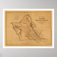 オアフ・ハワイ鉄道地図1881