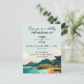 オアフ ハワイ ビーチ 山々 海 パームツリー 招待状 (スタンド正面)