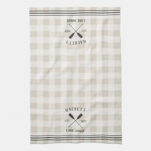 オアーズプ素朴ライドレイクパーソナライズされたハウス キッチンタオル (縦)