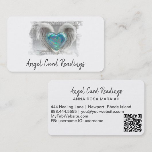 *~*オアートパールハートエンジェルウィングAP78 QR 名刺 (正面/裏面)