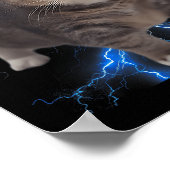 オイおもしろいアオイアスピニングキャットミームキャットブレイニンロット ポスター (角)