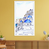 オイアの町 |サントリーニ島（ギリシャ） キャンバスプリント (インサイチュ (リビング))