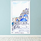 オイアの町 |サントリーニ島（ギリシャ） キャンバスプリント (インサイチュ (ウッドフロア))