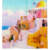 オイアサンカラフルトリーニハウス，ギリシャ シャワーカーテン (正面)