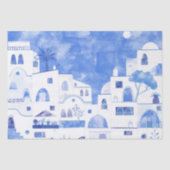 オイアラサントリーニギリシャ水彩街並絵画み 薄葉紙 (正面)