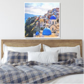 オイア、サントリーニ。ギリシャ。油絵。キャンバス印刷 キャンバスプリント (インサイチュ (寝室))