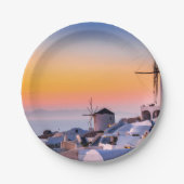 オイア、サントリーニ ペーパープレート (正面)