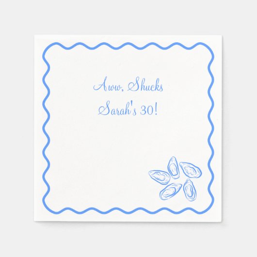 オイスターおもしろい誕生日 スタンダードカクテルナプキン (正面)