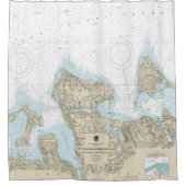 オイスターおよびハンチントン航海のベイの図12365 シャワーカーテン (正面)