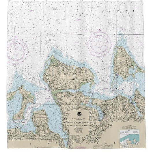 オイスターおよびハンチントン航海のベイの図12365 シャワーカーテン (正面)
