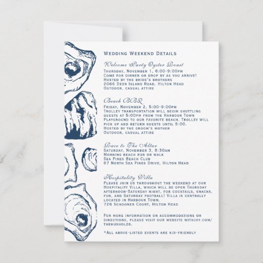 オイスターウェディングの詳細 招待状 (正面)