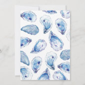 オイスターウェルカムパーティーブルーウォーターカラー 招待状 (裏面)