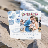 オイスターウォータービーチ結婚式フラットフォト サンキューカード