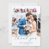 オイスターウォータービーチ結婚式フラットフォト サンキューカード (正面)