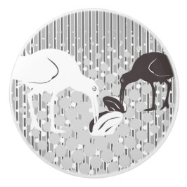 オイスターキャッチャーのシルエット – 引き出しノブ セラミックノブ