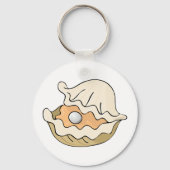 オイスターキーチェーンの真珠 キーホルダー (正面)