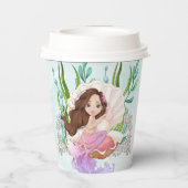 オイスターシェル紙カップのマーメイド（ブルネット） 紙コップ (裏面)