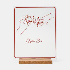 オイスターバーレッドラインスケッチ アクリルサイン