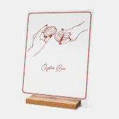 オイスターバーレッドラインスケッチ アクリルサイン (傾斜)