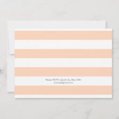 オイスターパールをテーマにした誕生日 | ピーチストライプズ 招待状 (裏面)