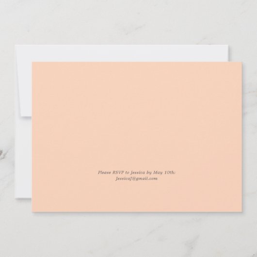 オイスターパールをテーマにした誕生日 | ピーチテーマ 招待状 (裏面)