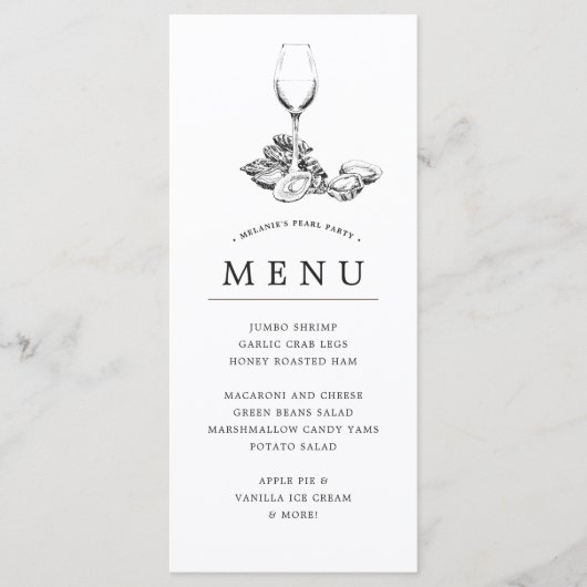 オイスターパールパーティー | グレーテーマ メニュー (正面)