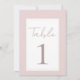 オイスターピンクとモダン金ゴールド結婚のテーブル番号 招待状
