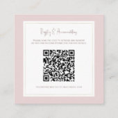 オイスターピンク&モダン金ゴールドミニマルズ結婚詳細 スクエア名刺 (裏面)
