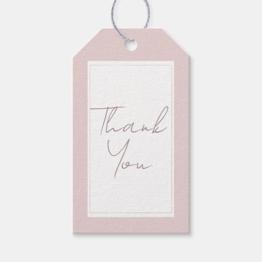 オイスターピンク&モダン金ゴールド結婚ズ ギフトタグ (正面)