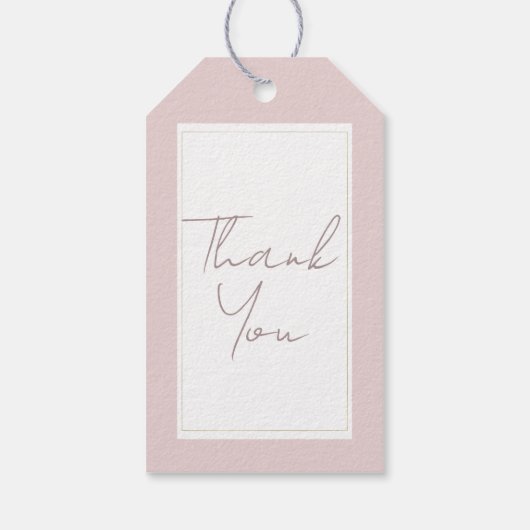 オイスターピンク&モダン金ゴールド結婚ズ ギフトタグ (裏面)