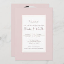 オイスターピンク&金ゴールドモダンミニマル婚約