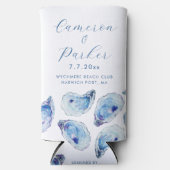 オイスターブルーウォーターカラー結婚式の引き出物 スリム缶クーラー (正面)