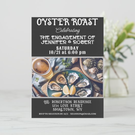 オイスターローストカップルシャワー招待状 招待状 (スタンド正面)