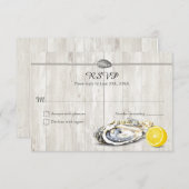 オイスターローストシーフード航海のパーティーRSVP返信 出欠カード (正面/裏面)