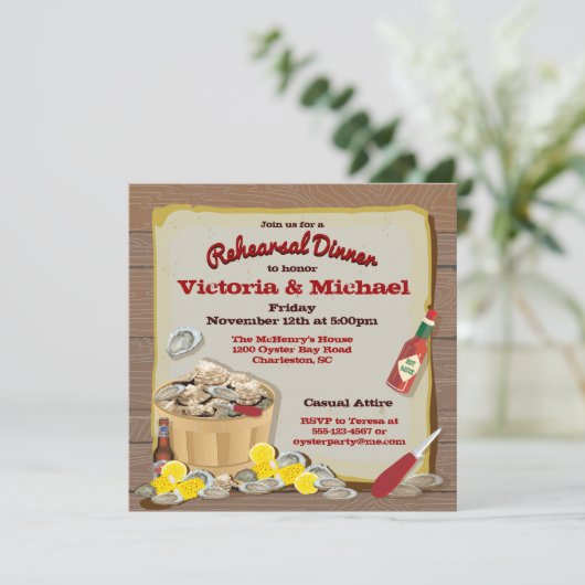オイスターローストパーティの招待状 招待状 (スタンド正面)