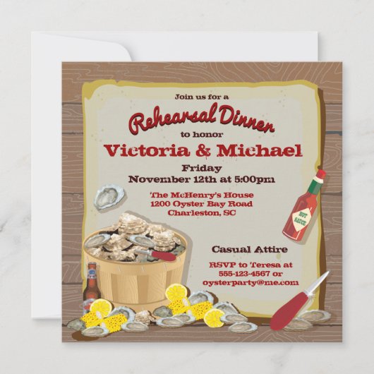 オイスターローストパーティの招待状 招待状 (正面)