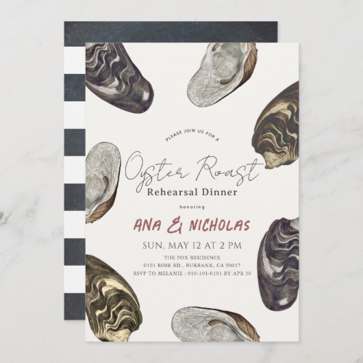 オイスターローストリハーサルディナー 招待状 (正面/裏面)