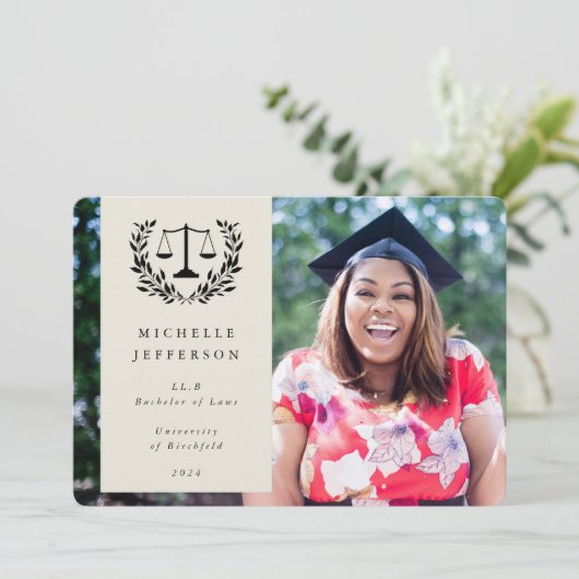 オイスター法+はかりで測ローレルリース卒業写真 案内状 (スタンド正面)