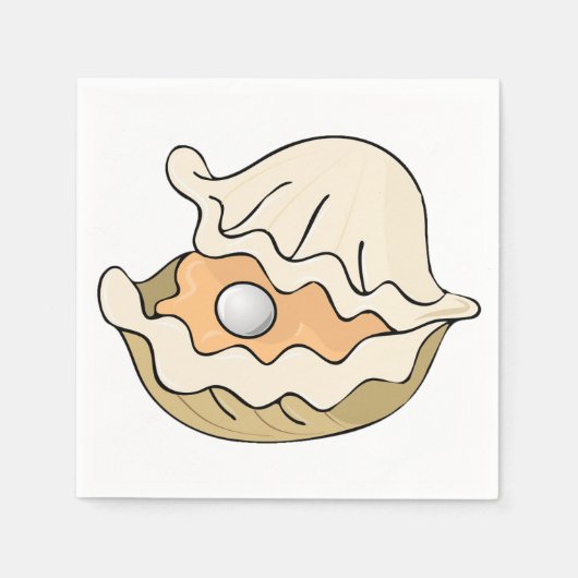 オイスター紙ナプキンの真珠 スタンダードカクテルナプキン (正面)