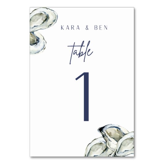 オイスター結婚のテーブル番号 テーブルナンバー (正面)