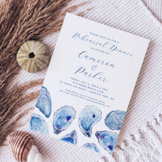オイスター結婚のリハーサル青い水色 招待状