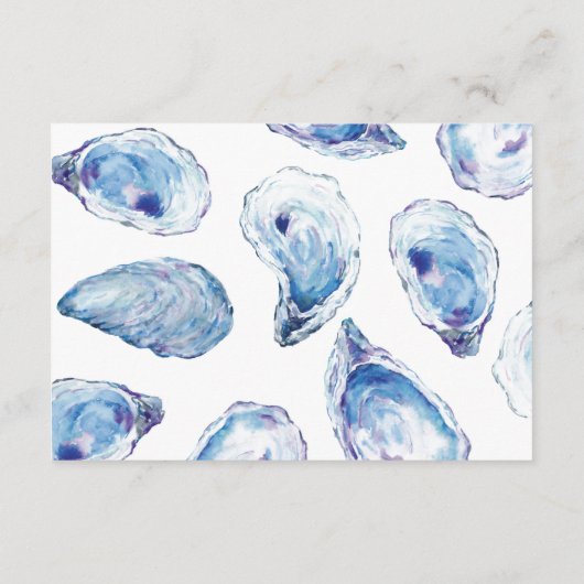 オイスター結婚ズQR RSVPブルーウォーター色 エンクロージャーカード (裏面)
