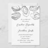オイスター ウェディング インビテーション - 白黒 (正面)