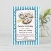 オイスター バースデーパーティー | エレガントな海岸  招待状 (スタンド正面)