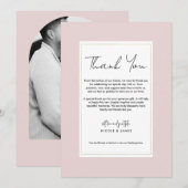 オイスター ピンク ゴールド モダン ミニマル ウェディング サンクス 招待状 (正面/裏面)