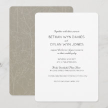 オイスター/ミンク 'ツリー' 結婚式招待状